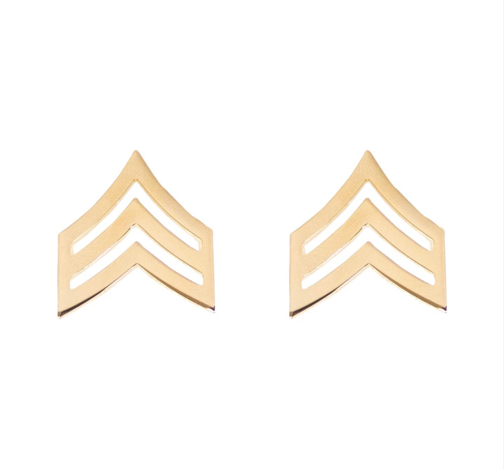 GENUINE U.S. ARMY CHEVRON: SERGEANT - 22K GOLD PLATED