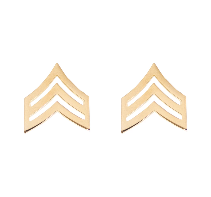 GENUINE U.S. ARMY CHEVRON: SERGEANT - 22K GOLD PLATED