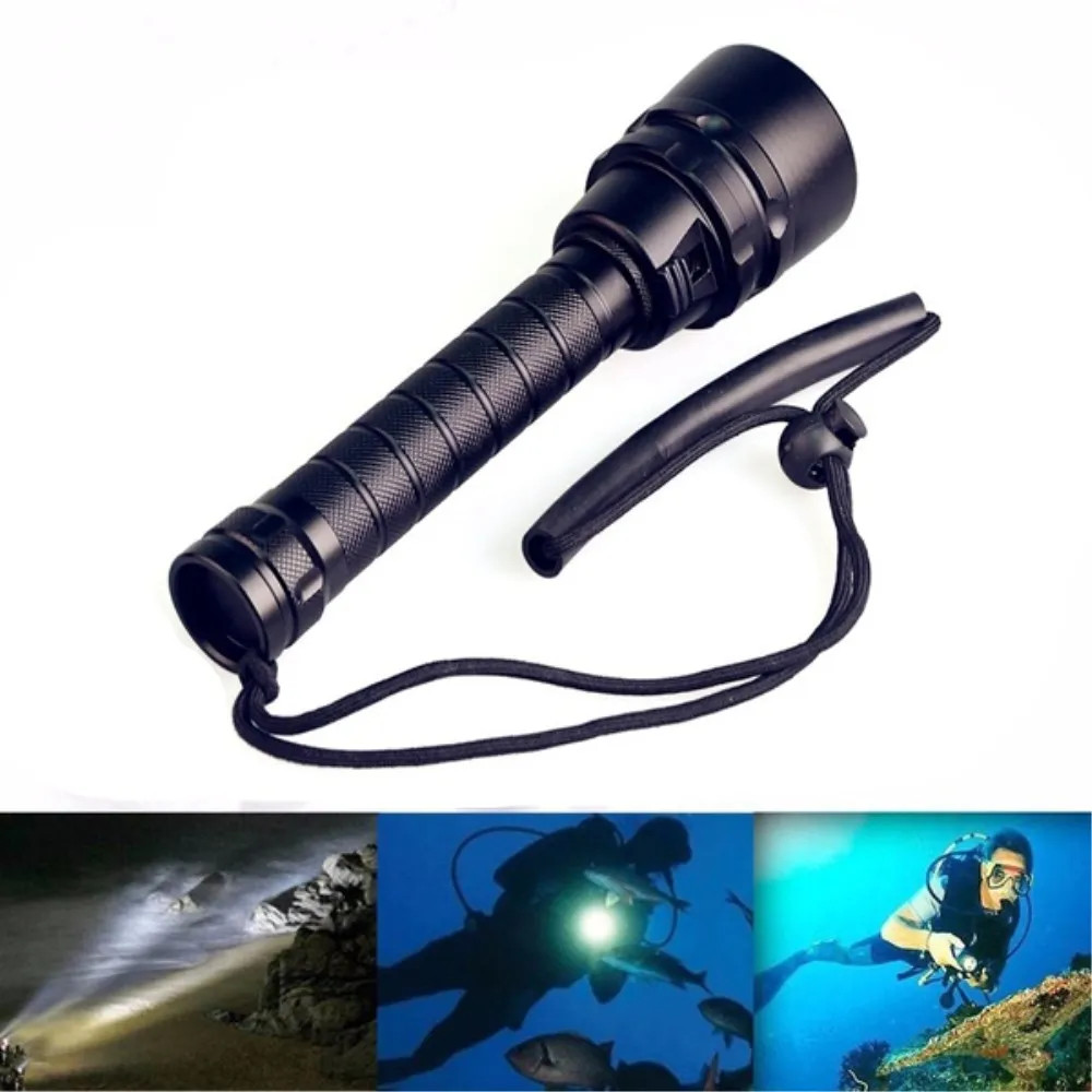 200m Underwater Waterproof Diving Flashlight Torch Scuba Diving Torch Dive Light