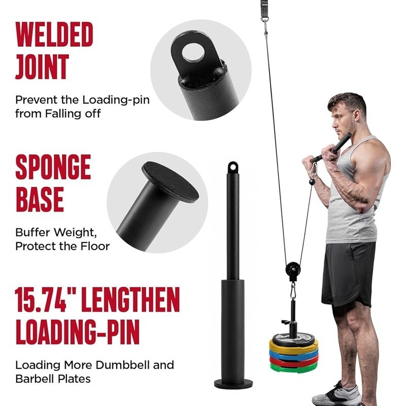 Pulley System Gym Cable Weight Pulley System for LAT Pulldown Bicep Curl Workout