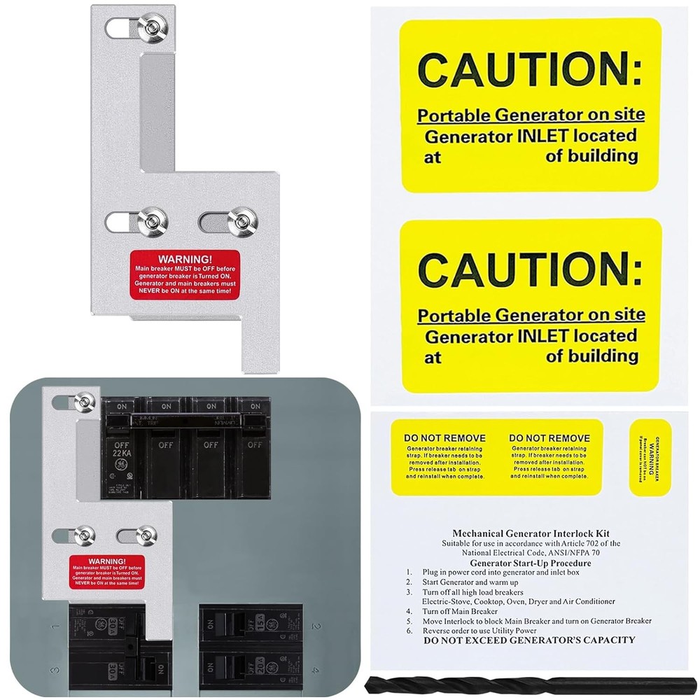 Generator Interlock Kit for GE General Electeric 200 Amp or 150 Amp Vertical