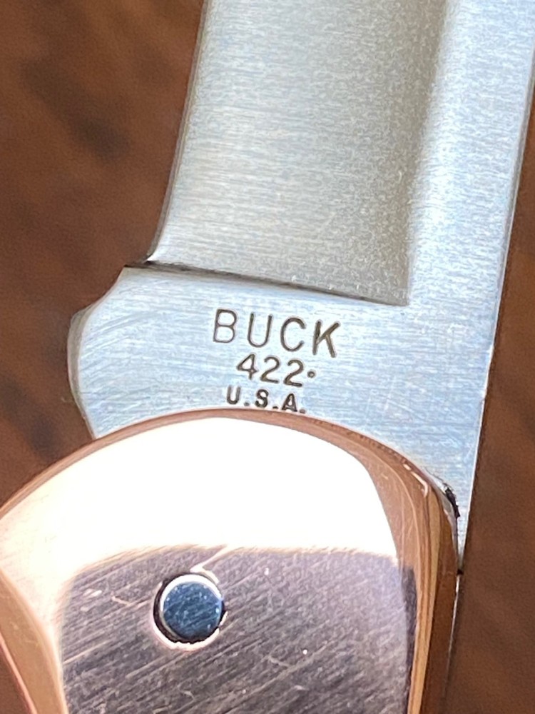 Buck Knife 422 - Vintage (1-Dot) Solid Copper "Thick" Custom Frame **Clean**