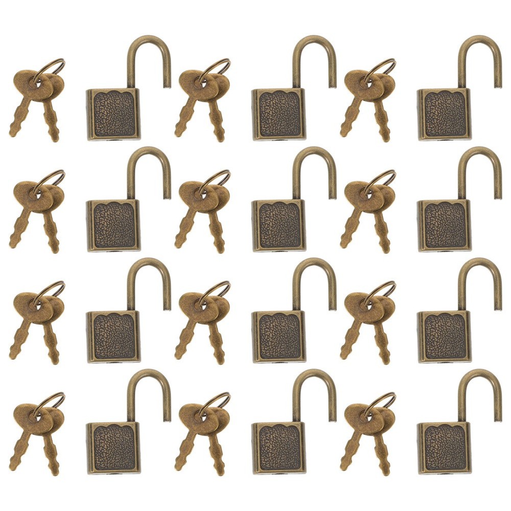 12 Sets Mini Vintage Style Padlocks With Keys For Storage Unit Locks