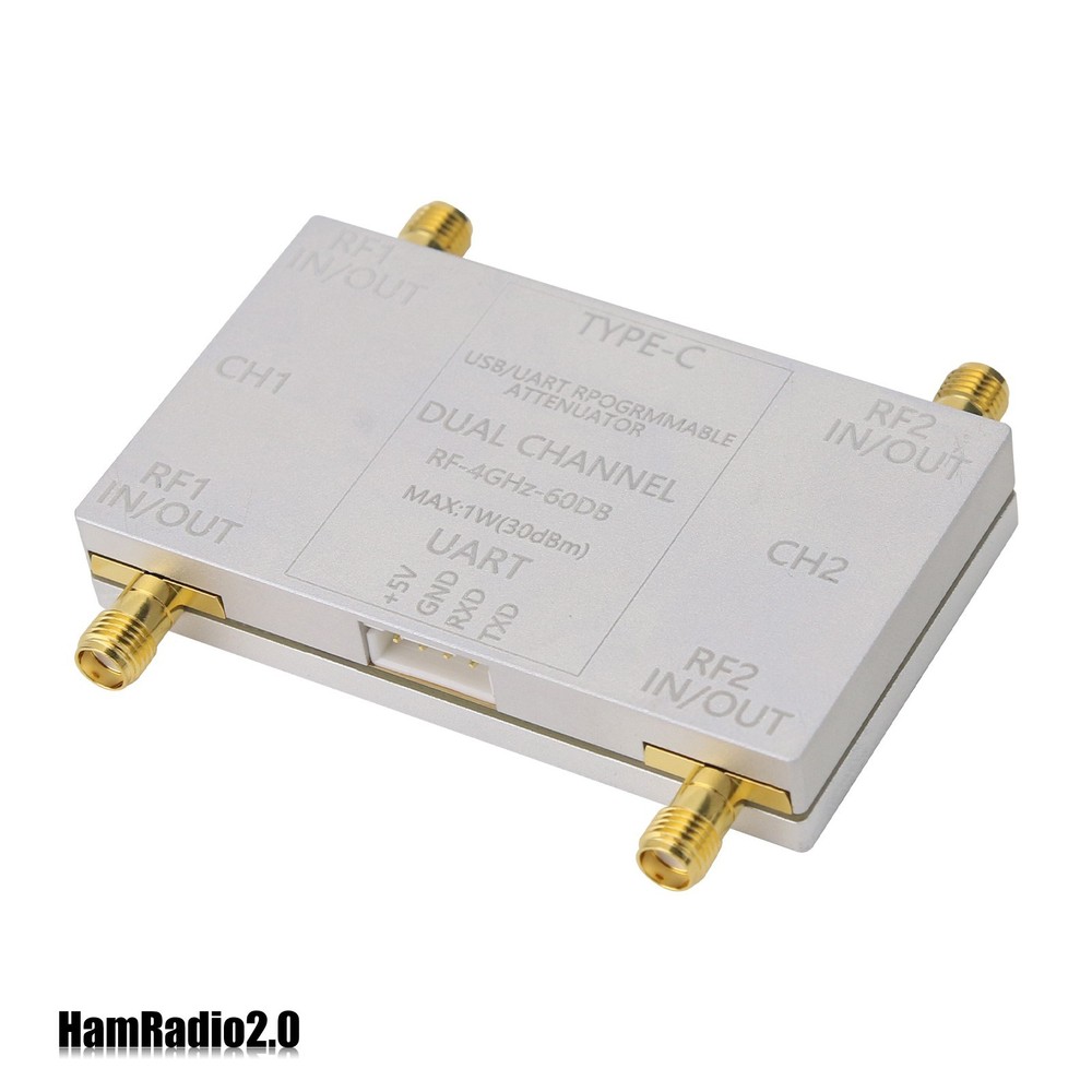 RF-4GHz-60DB Dual Channel Programmable RF Attenuator + Type-C Cable for PC