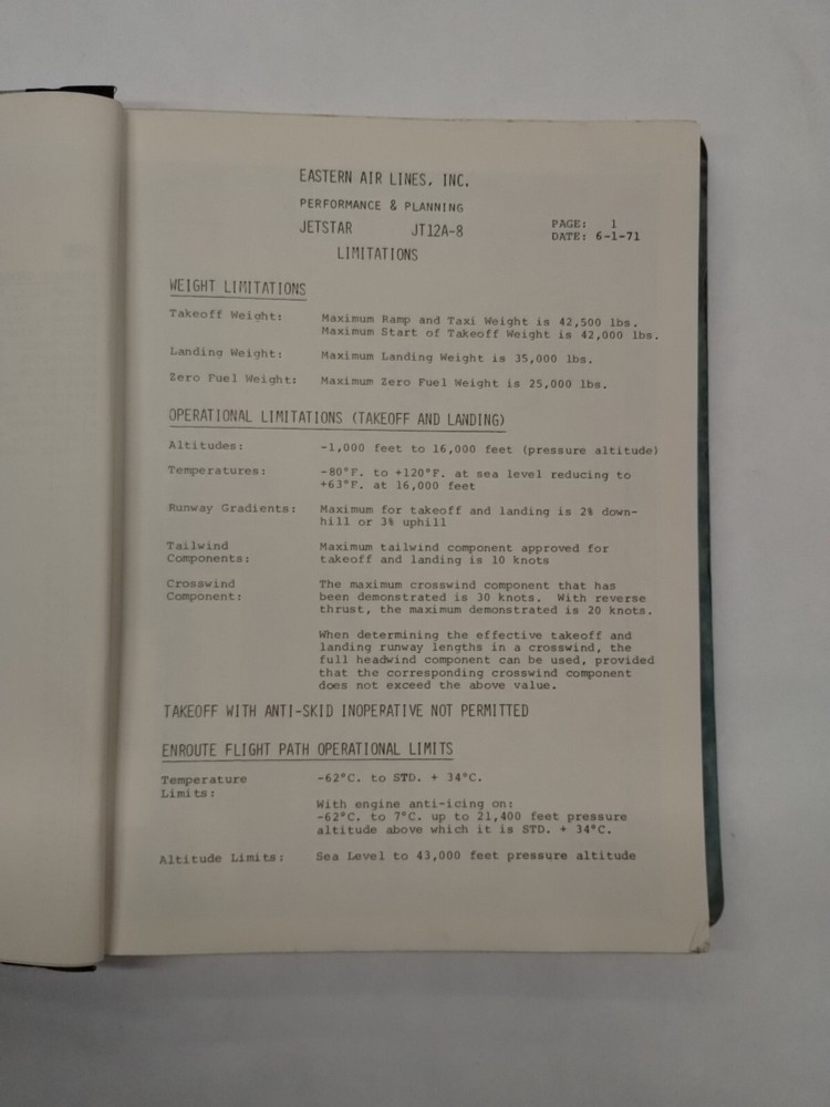 Eastern Jetstar JT12A-8 Performance & Planning Manual-Copy