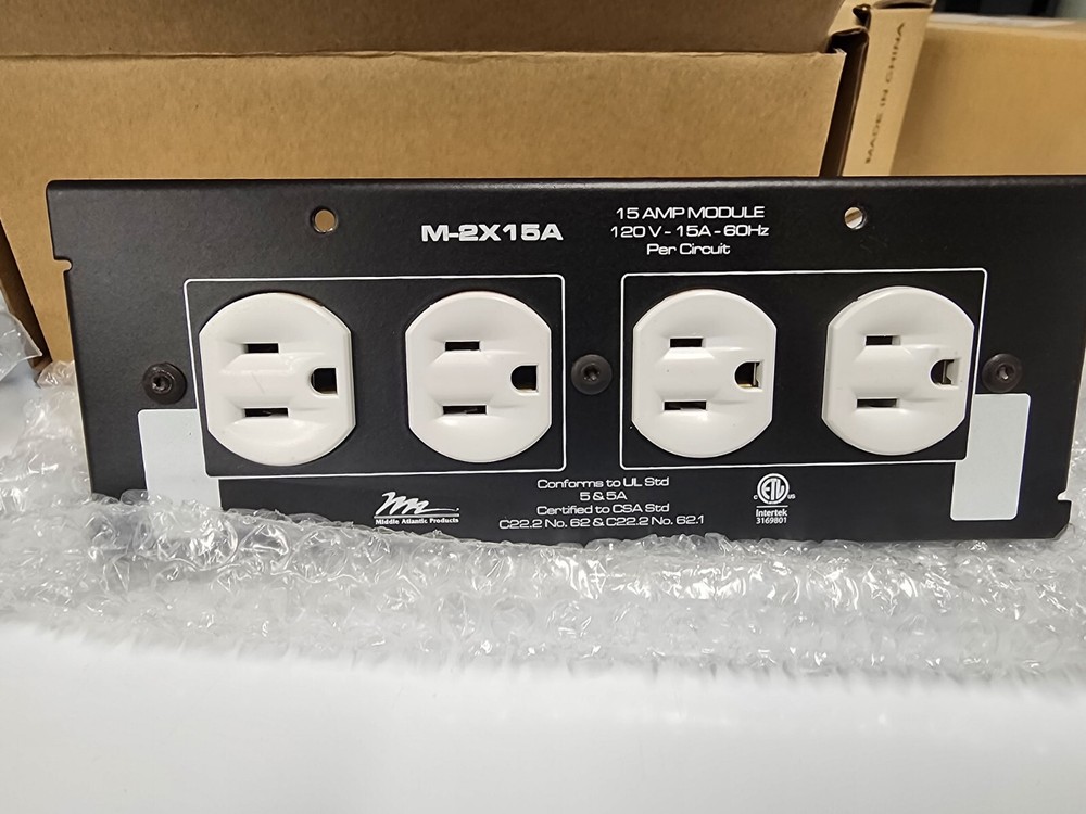 Middle Atlantic M-2X15A, MPR Module, 15A, Double Duplex