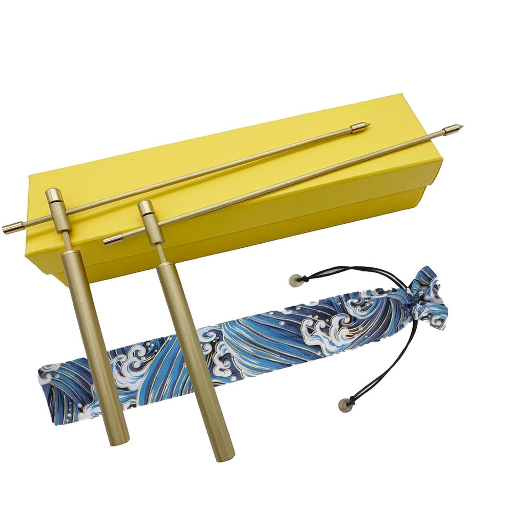 2 PCS Copper Dowsing Rod Divining Rods Upgraded Flexible Rotation Tool Solid Box