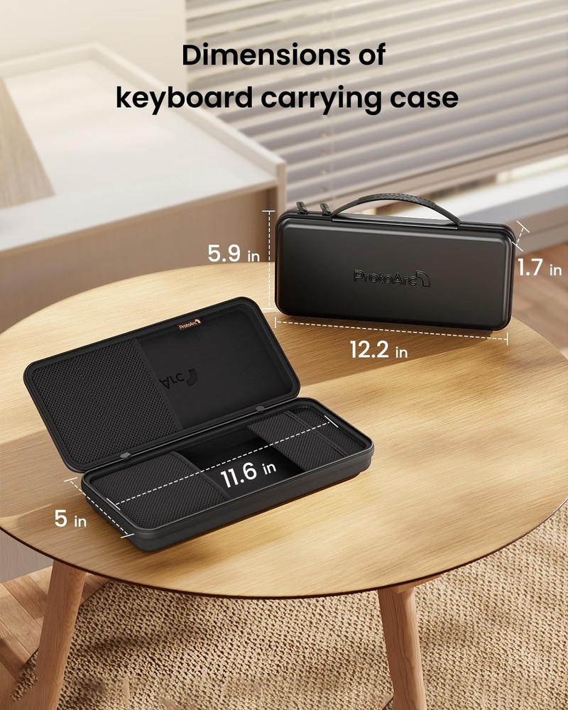 ProtoArc Travel Foldable Keyboard Case, Hard Shell Portable Keyboard...