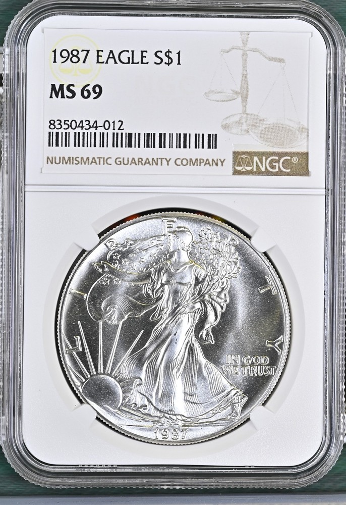 1987 Bullion Silver Eagles NGC MS-69