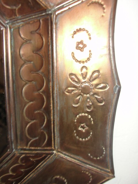 Octagonal Copper Wall Hanger with 10" Octagon Mirror