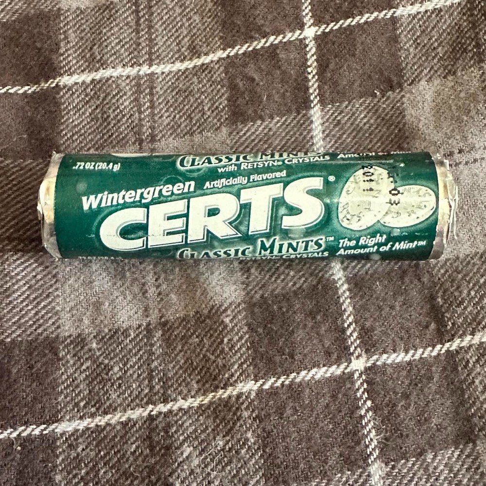 One Roll Vintage Certs Mint Roll Candy Wintergreen  **Collectible**