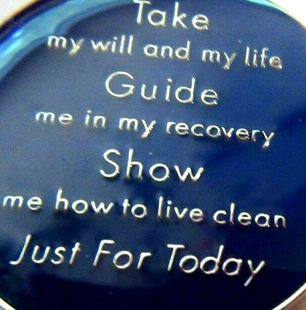 JUST FOR TODAY Narcotics Anonymous Blue 10 Year Medallion Clean NA token