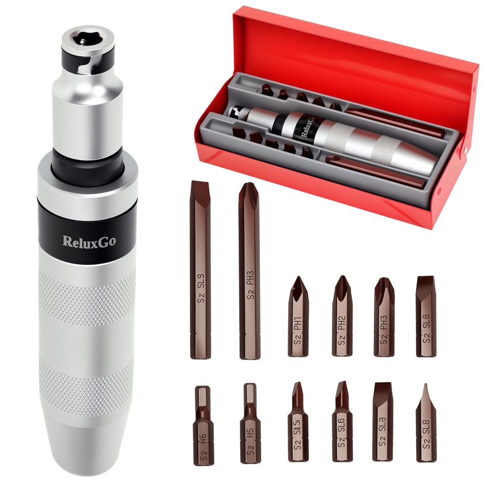 ReluxGo 1/2" Hand Manual Impact Driver, Reversible Hammer Red