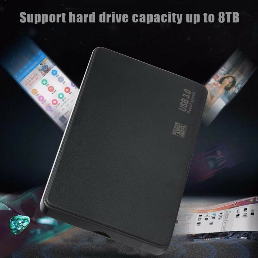 Portable External Hard Drive Case SATA USB 3.0 Storage Device Computer Laptop e