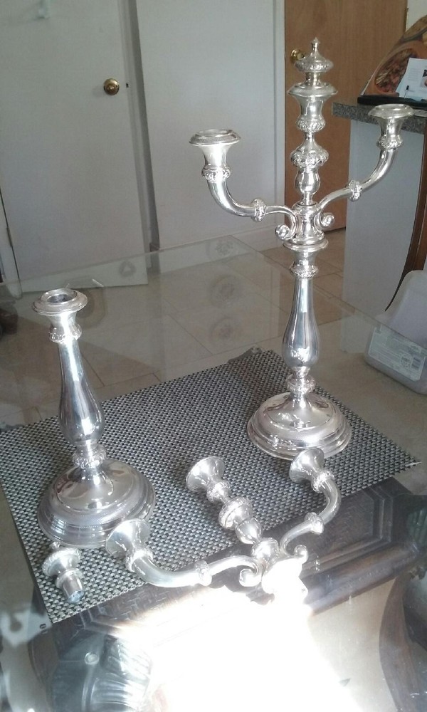 ANTIQUE STERLING SILVER CANDLESTICKS - VIENNA AUSTRIA