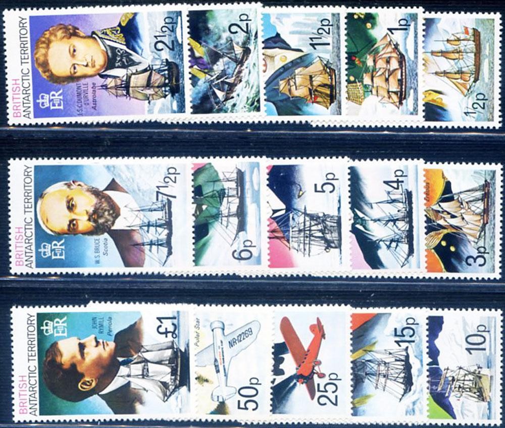 British Antarctic Territory. Definitive. Explorers 1973.