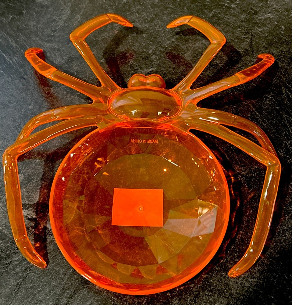 Large Orange Spider Candy Trinket Dish Halloween