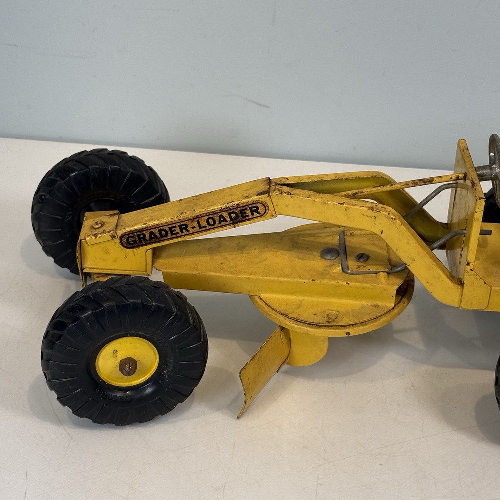 Nylint Grader Loader Model 3000 Yellow Pressed Steel 22”