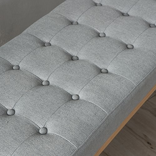 Anglo Sky Grey Fabric Bench