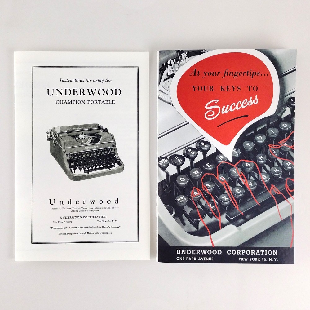Underwood Champion Typewriter User Owner's Manuals Complete 40s Model Documents