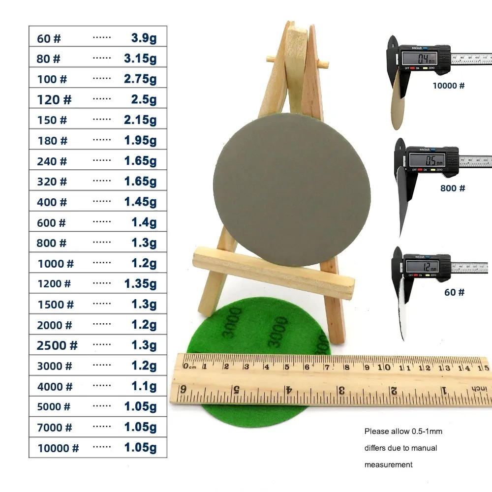 100Pcs 3 Inch 75mm Waterproof Sanding Discs Hook Loop Silicon Carbide Sandpaper
