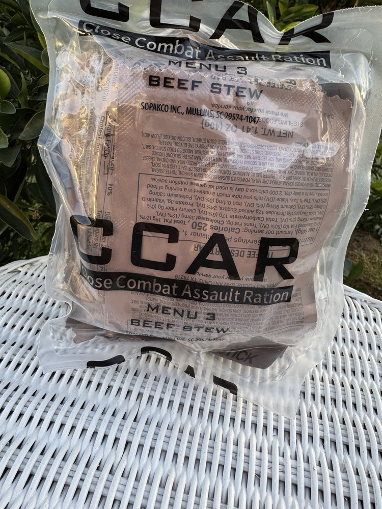 2 PACK Beef Stew High Energy Menu 3 Close Combat Assault Ration CCAR 2028