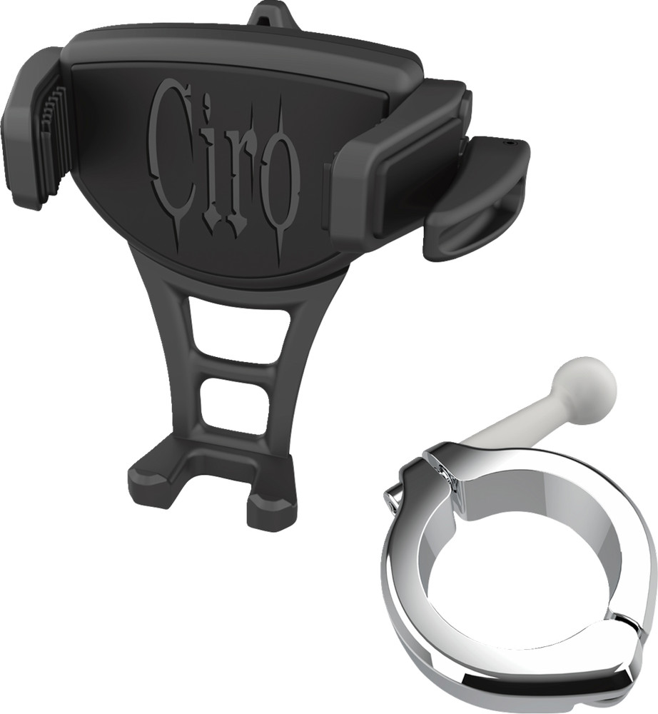 Ciro Black Constrictor Phone Holder W/ Chrome 1-1/2" Handlebar Mount 4 Harley