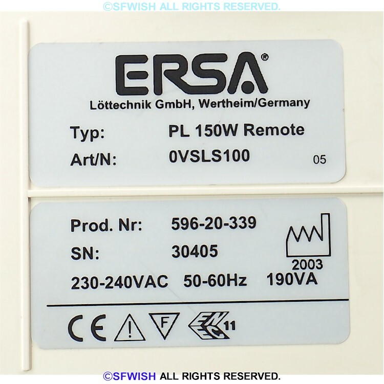 Kurtz ERSA 0VSLS100 ERSASCOPE Inspection Light Source *OPEN BOX!*