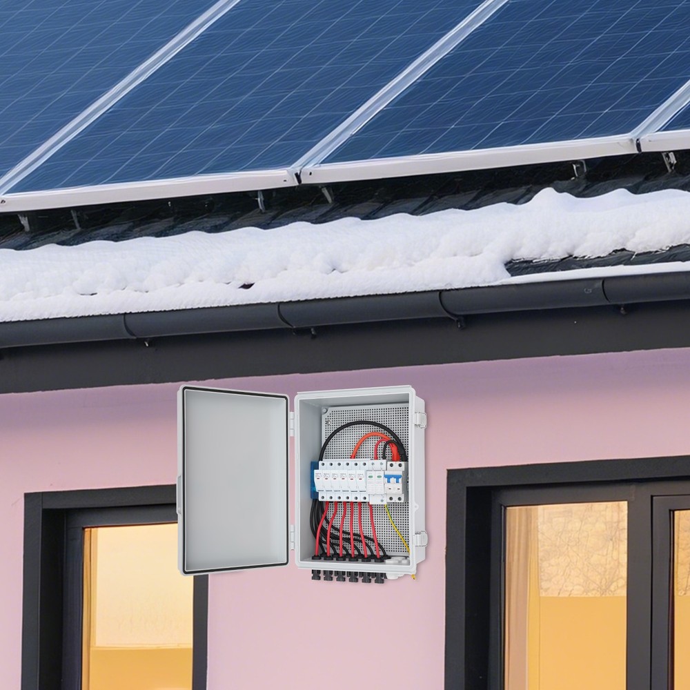 Solar PV Combiner Box With Lightning Protection 63A 6 strings For Solar Panel
