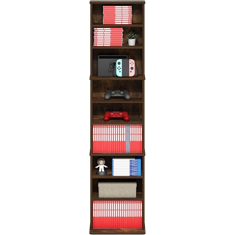 9-Shelf Media Storage Rack Adjustable Durable DVD CD Blu-ray GameCase Organizer