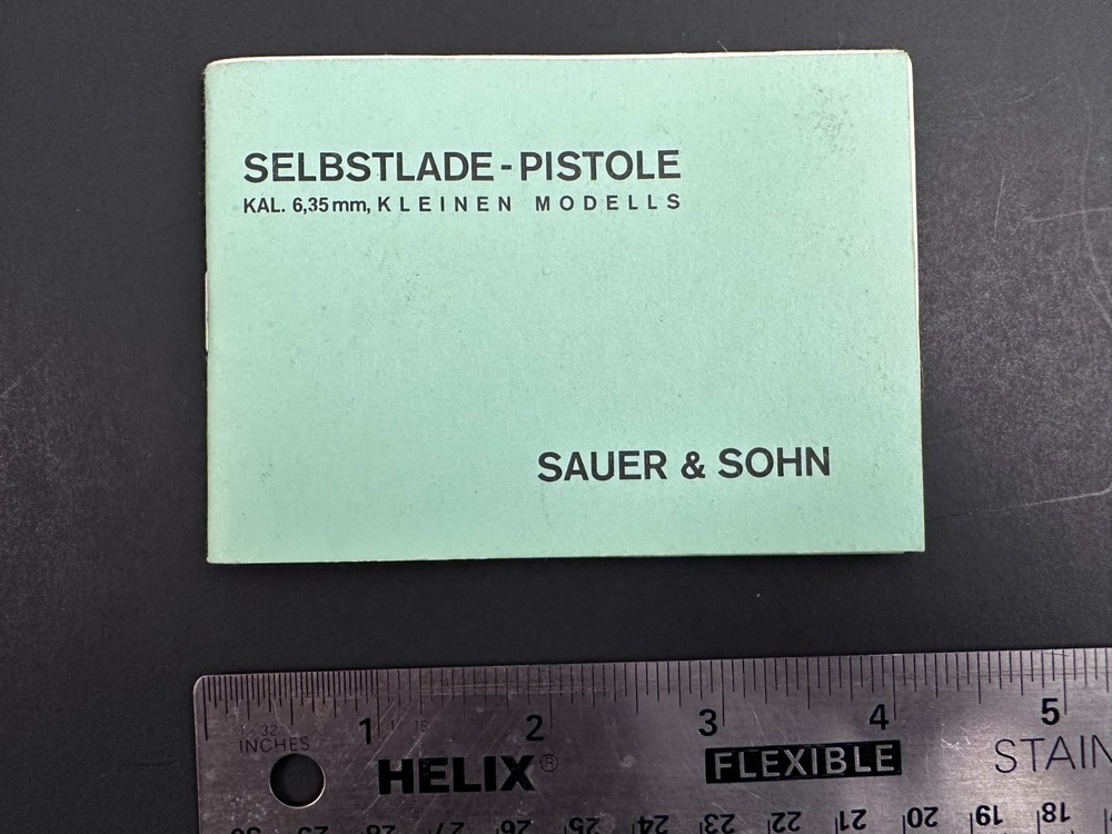 Sauer .25 Auto Manual High Quality German Reprint German Language