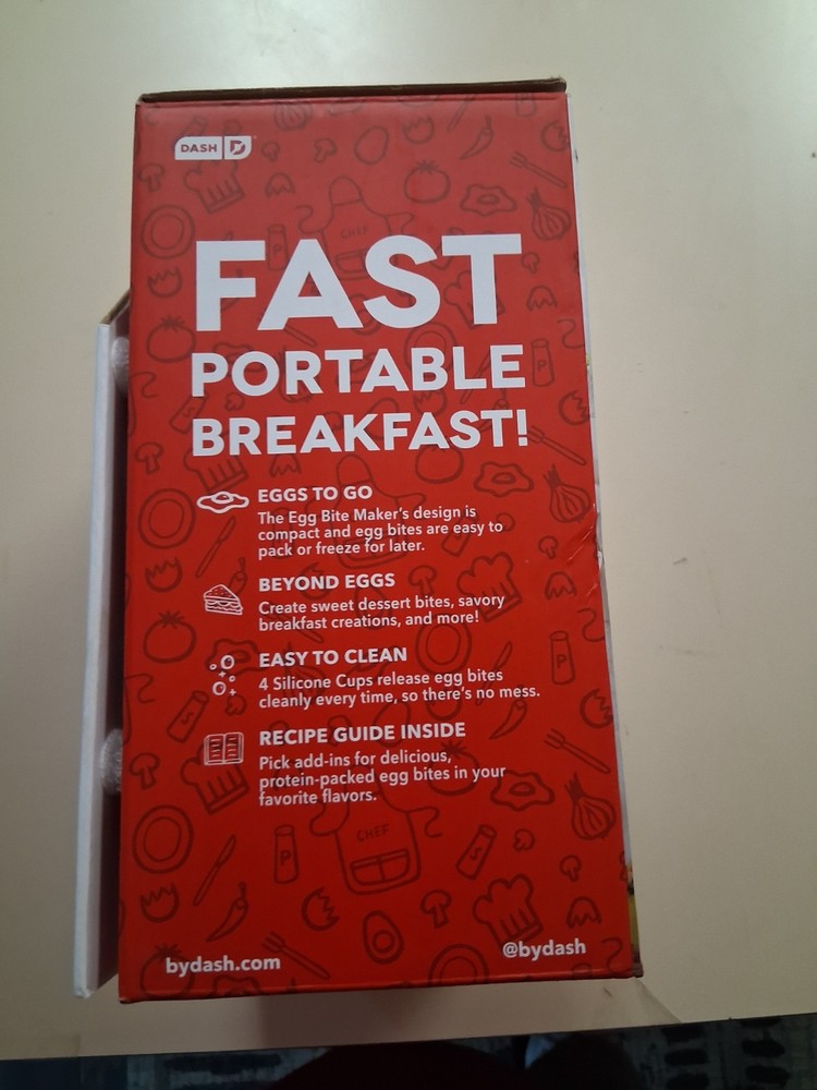 Dash Egg Bite Maker New, makes 4 egg bites with recipe guide