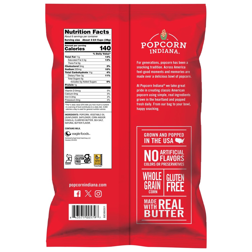 Original Crispy Crunch Popcorn Real Butter 55 oz 2 Pack