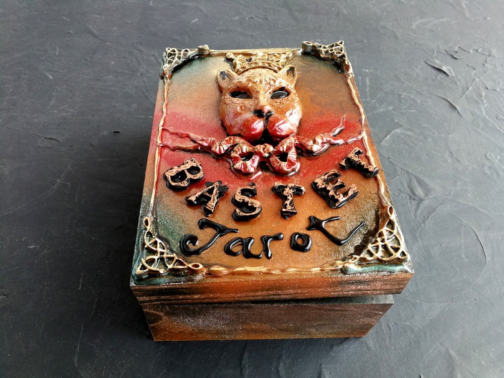 personalized wood box for tarot cards deck magic oracle home decor set organizer
