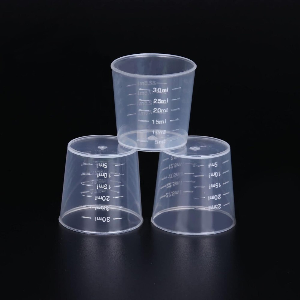 60 Pack Disposable Plastic Measuring Cups for Baking Cooking with 50 pcs Sticks