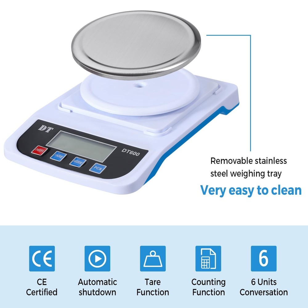 Lab Analytical Balance Digital Lab Scale 600g x 0.01g Precision Electronic Scale