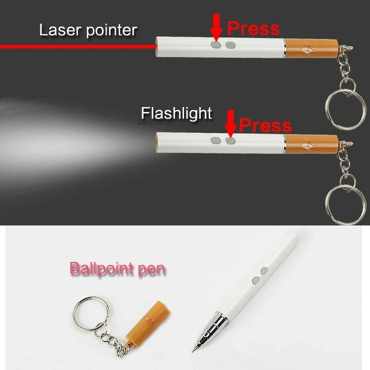NEW 2-pack Realistic Cigarette - Laser Pointer, LED Flashlight & Pen Keychain!