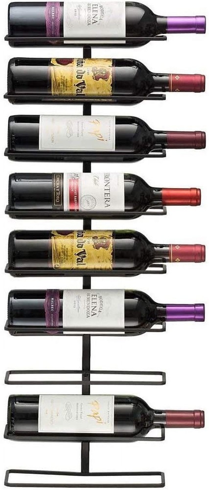 Stackable Wine Rack Wall Mount, Black, 3 Pack