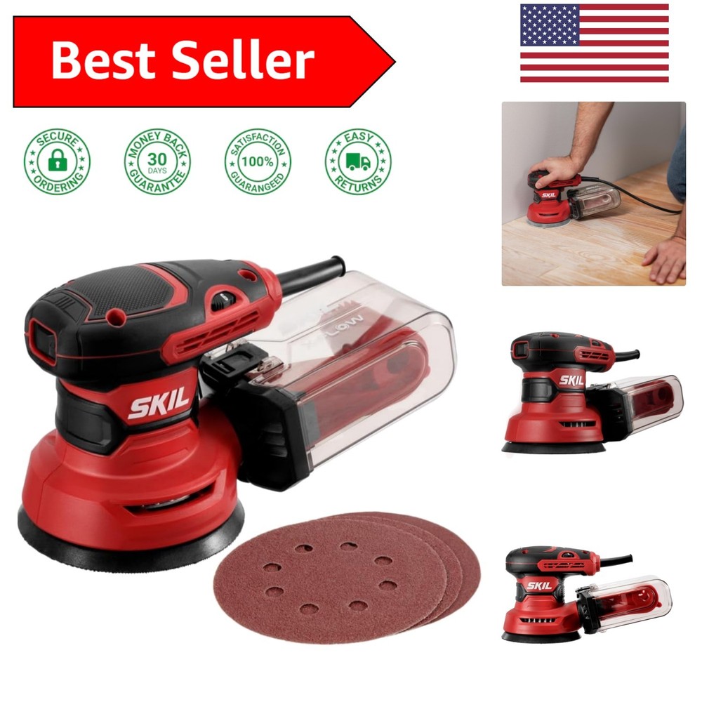 5” Random Orbital Sander - Powerful Cyclonic Dust Collection for DIY Projects