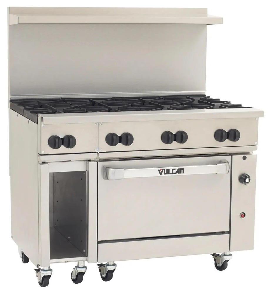Vulcan 48S-8B Endurance 48" 8 Burner Restaurant Range w/ Oven & Storage