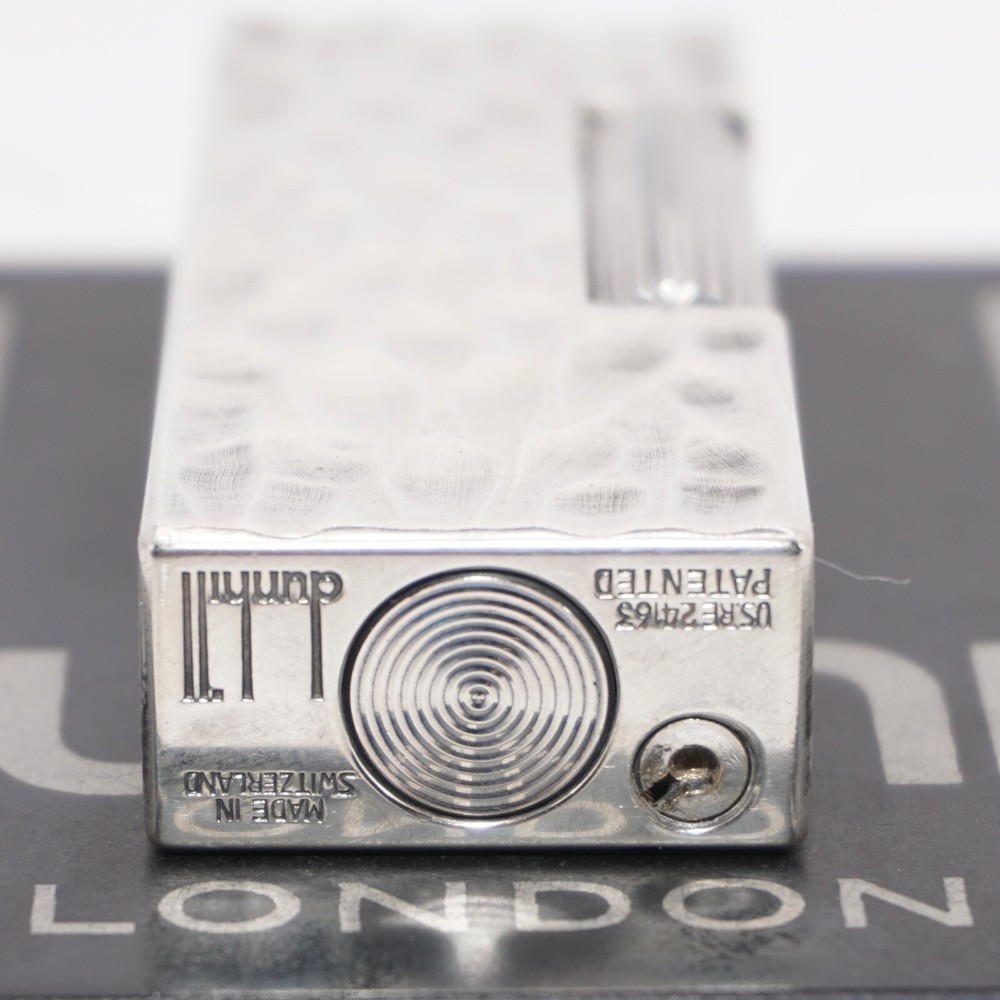Dunhill Rollagas Lacquer Dome Lighter Silver plated with Black Lacquer_Working