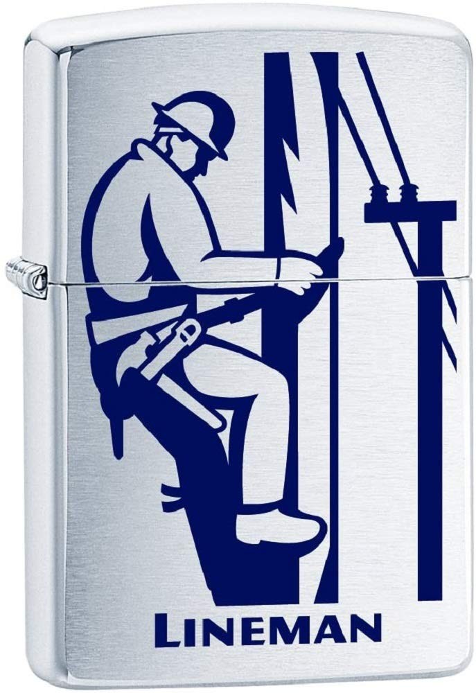 Zippo Lighter - Personalized Custom Message Engrave Lineman Z5310