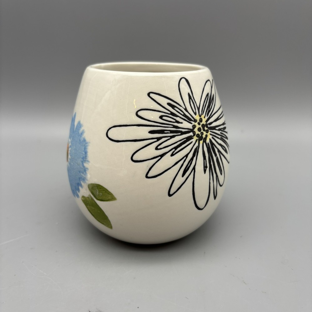 Opalhouse Floral Botanical Ceramic 4” Planter With Plug