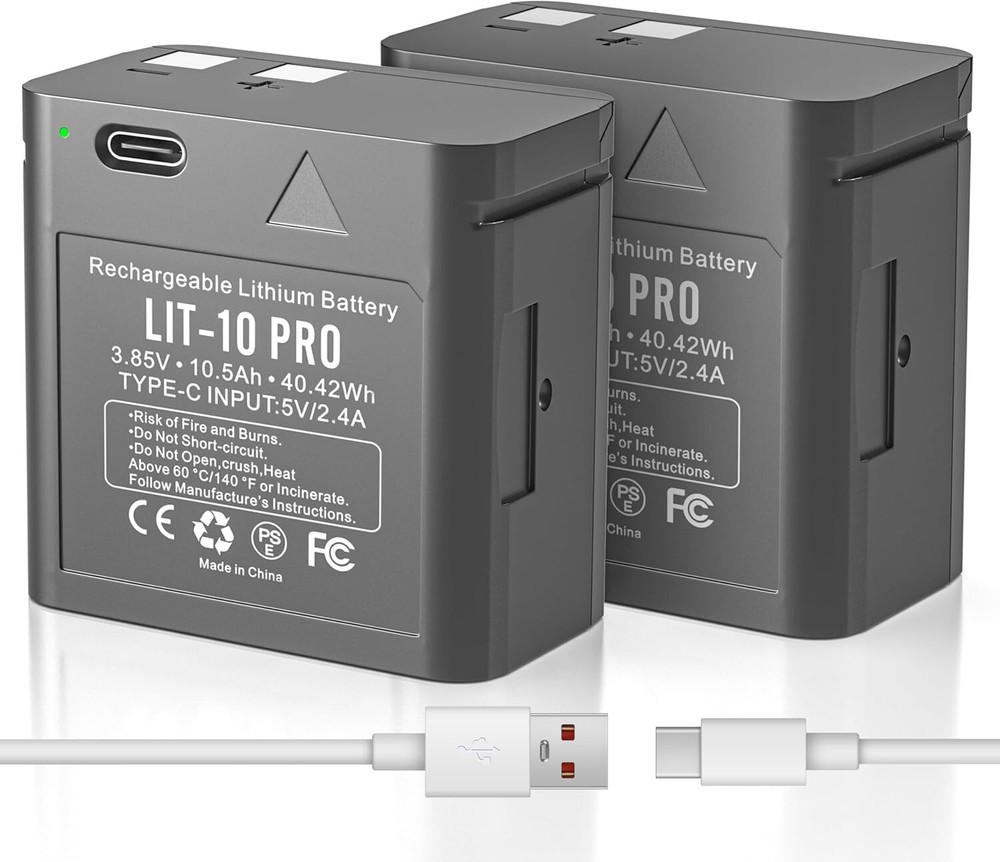 2-Pack 10500Mah Rechargeable LIT-10Battery Compatible with SPYPOINT Trail Camera
