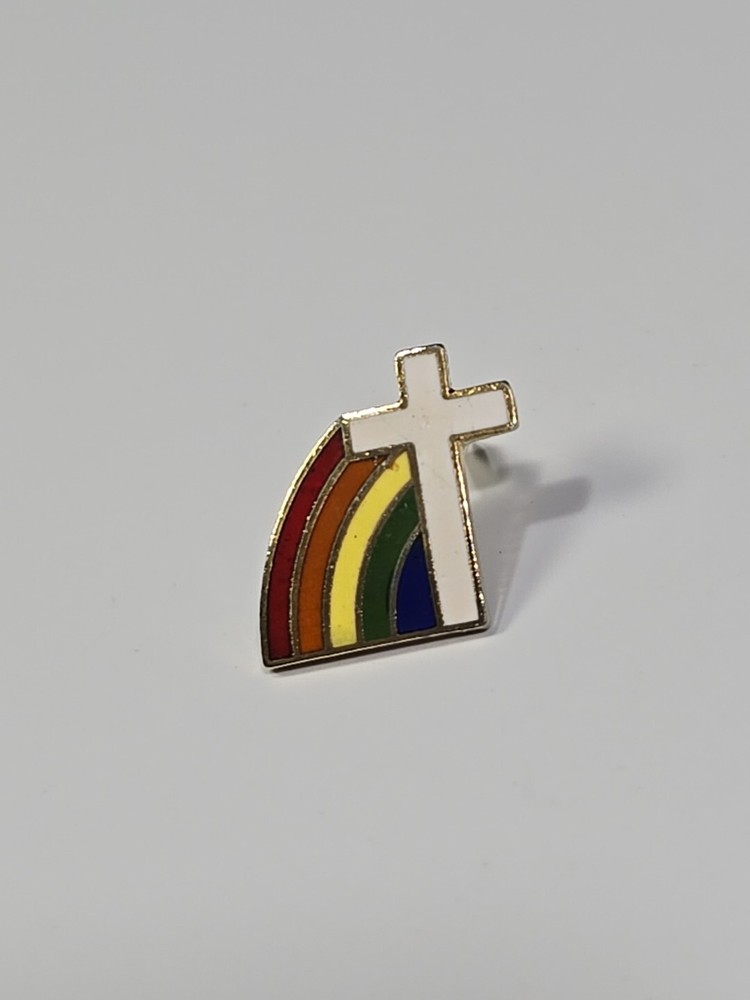 Rainbow Cross Lapel Pin