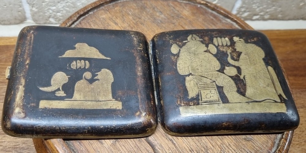 Antique Damascene Japanese Cigarette Case