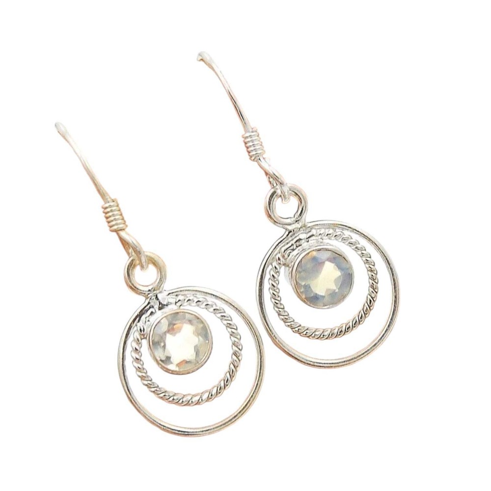 Fire Opalite Solid 925 Sterling Silver Earrings