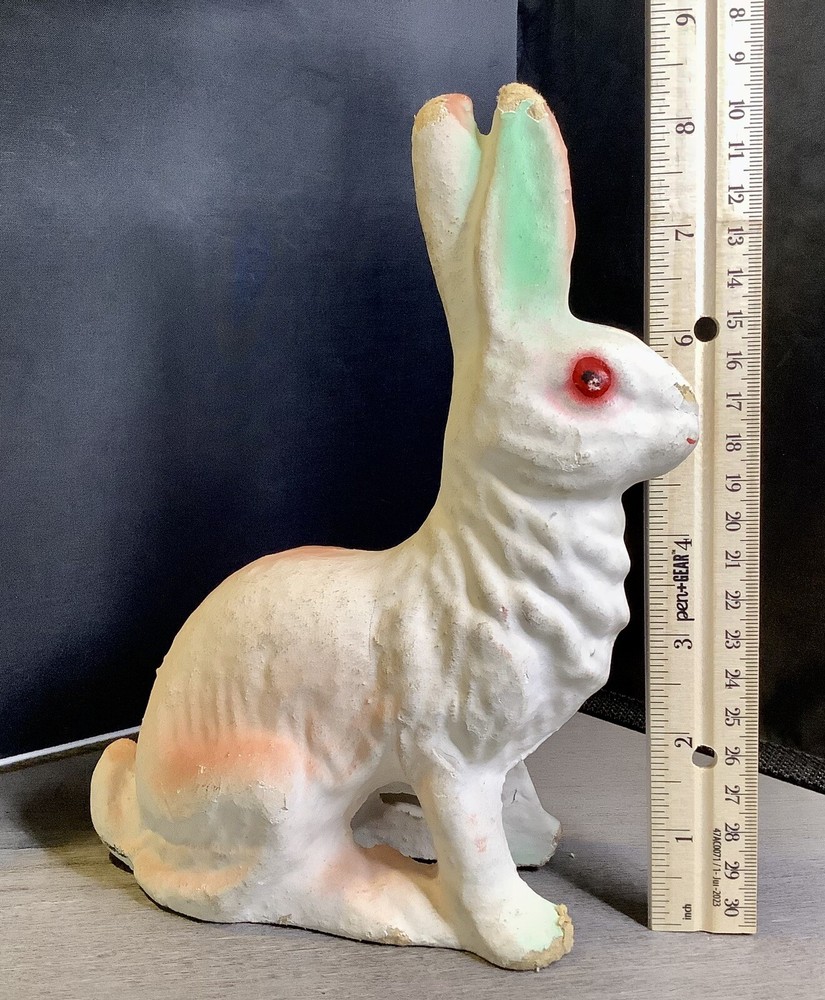 Paper Mache Multicolored Easter Rabbit decoration candy container
