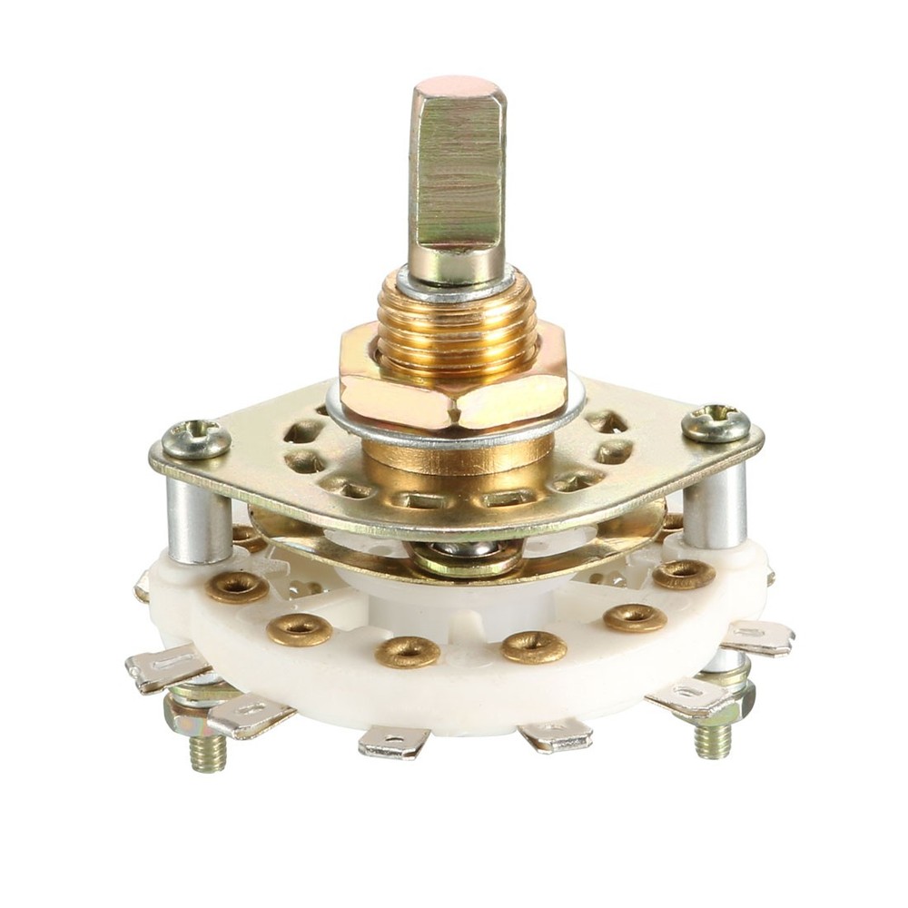 4Pcs 12Pin 2P5T 2 Pole 5 Position Selectable Single Deck Selector Rotary Switch