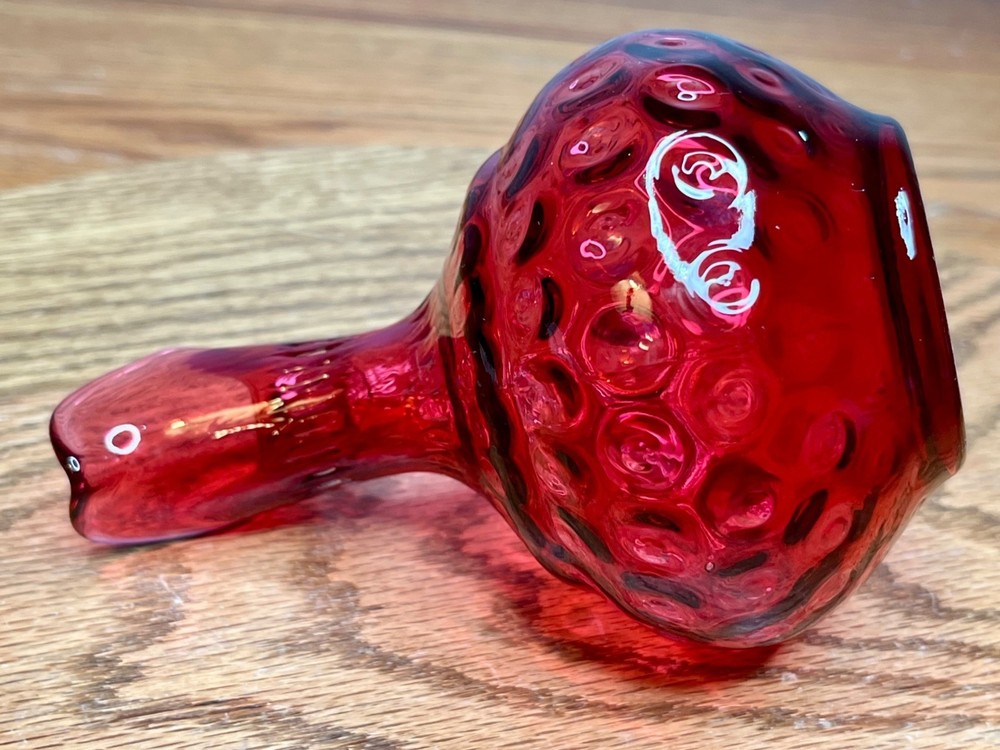 Fenton Cranberry Dot Optic Polka Dot Cruet No Stopper